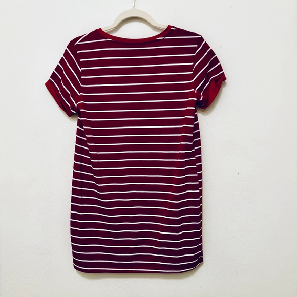 Lulus Red & White Striped Mini T-Shirt Dress S - Picture 7 of 10
